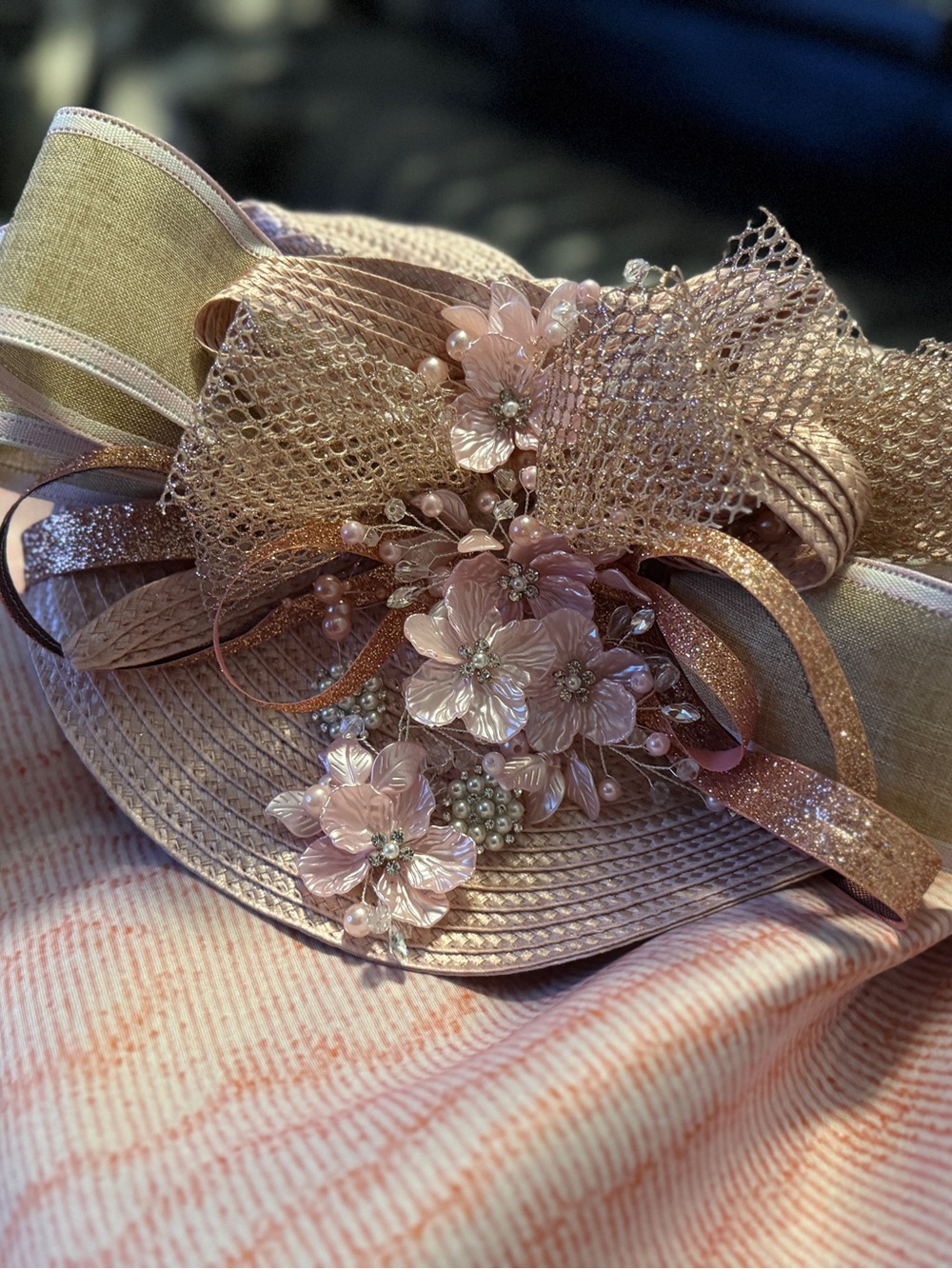 Custom Elegant Pink Floral Decorative Women’s Fascinator